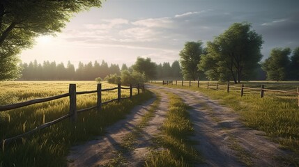 Obraz premium Sunrise country road