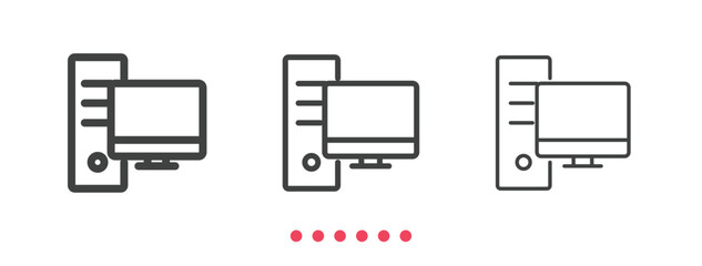 Computer icon. Thin line icon vector