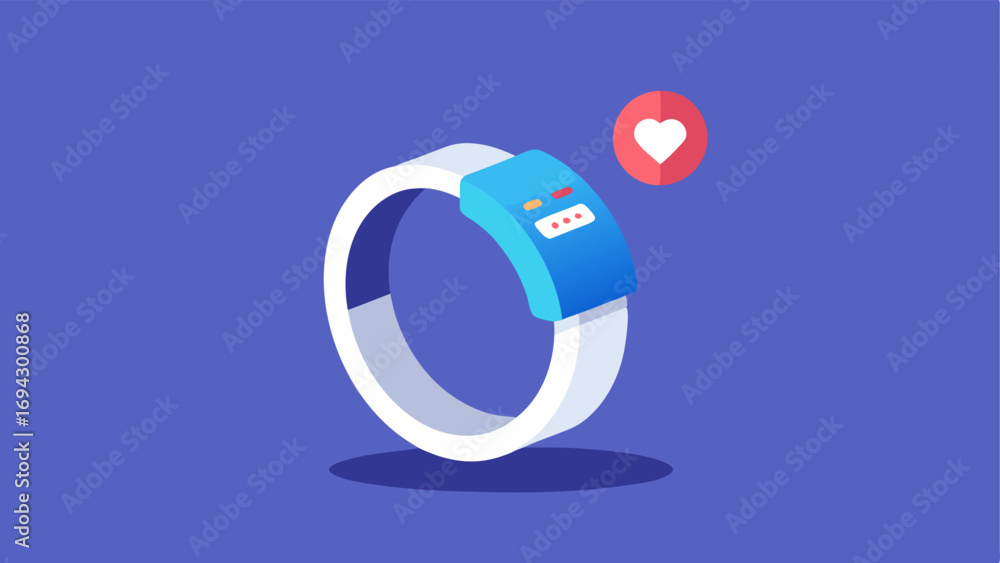 Poster assistive smart ring a stylish smart ring on a finger featuring a small screen that displays notific