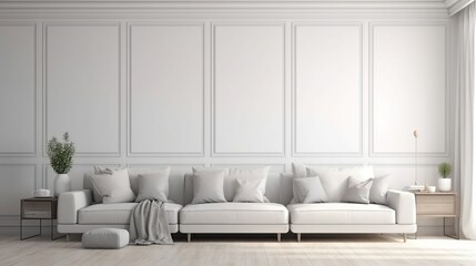 White living room with classic design