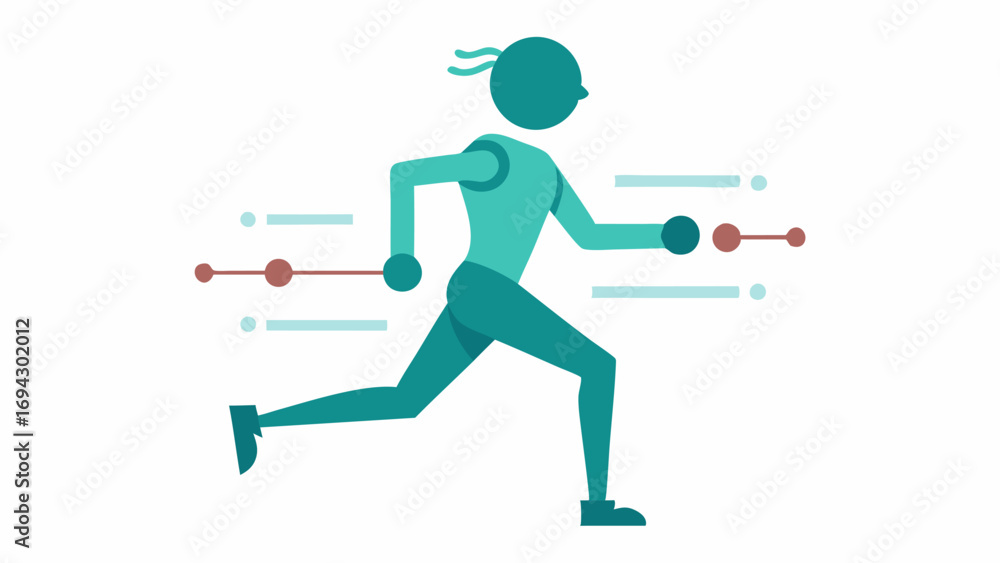 Poster exercise outline a silhouette of a person engaging in physical activity highlighting the connection 