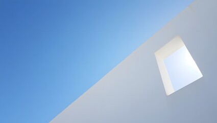 Abstract Geometric Design - Blue Sky View Through Open Doorway