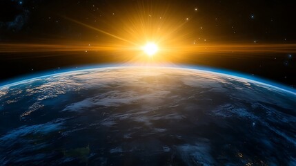 Sunlight being trapped by Earth’s atmosphere, illustrating the greenhouse effect and its role in rising global temperatures.