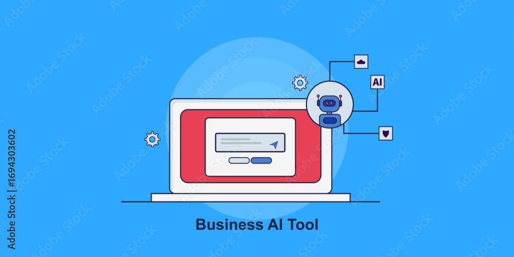 Aufkleber business ai assistant integrated with laptop user computer, manages task, cloud document and system 