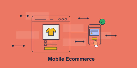 User hand taps on mobile payment button, ecommerce website checkout process with confirmation checkmark.