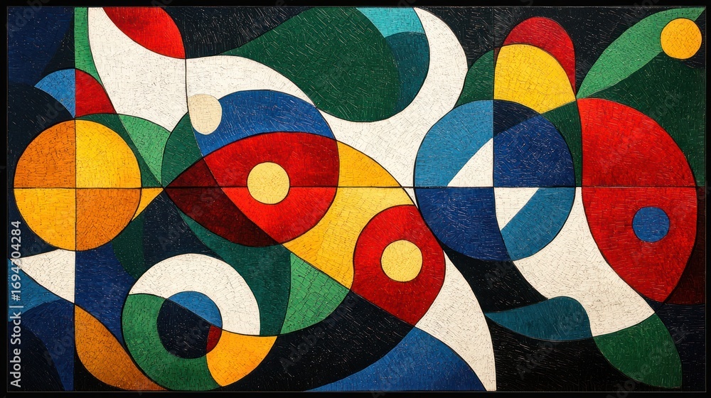 Poster abstract geometric shapes. colorful pattern. modern art. potential use for a background image.