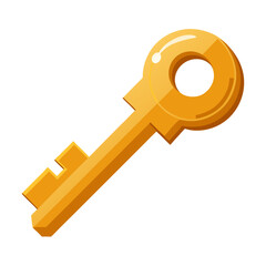 golden key isolated on white
