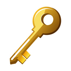 golden key isolated on white background