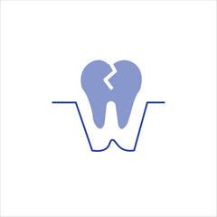 broken tooth icons. color vector simple