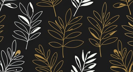 Fototapeta premium Modern botanical seamless pattern