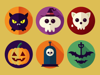 halloween icons set