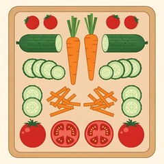 Fresh Vegetables Flatlay. (2)