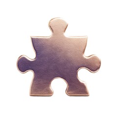 Obraz premium A Glimmering Golden Puzzle Piece Standing Alone on a Crisp White Background, Symbolizing Challenge, Completion, and Problem-Solving in Creativity and Collaboration