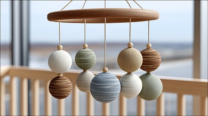 Modern Minimalist Mobile with Earthy Tones for Contemporary Decor