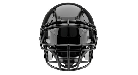 Black football helmet isolated on transparent background