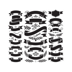 Vintage Blank Ribbons Set – Classic Retro Banner Vector Collection