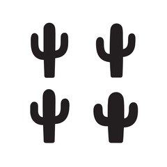 Obraz premium Cactus Silhouette Desert Plant Vector
