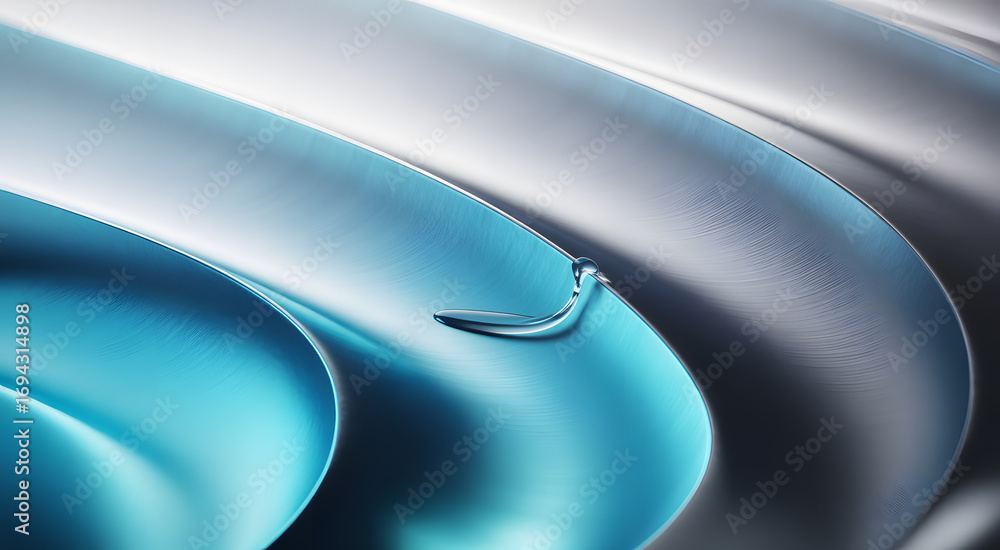Aufkleber flowing curves: an abstract image captures the dynamic flow of curved shapes, with a mesmerizing pla