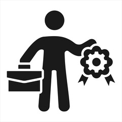Professional Worker Glyph Icon Vector Illustration
