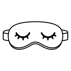 Sleeping Mask Outline Illustration
