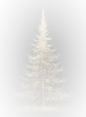 Festive christmas background with tree branches, decorative elements, doodle drawing, green forest and holiday greeting design.