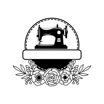 Sewing Machine, Flowers Frame