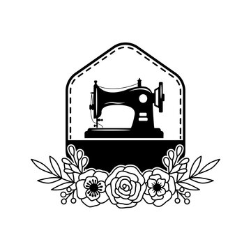 Sewing Machine, Flowers Frame