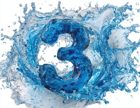 Number three, water splash design