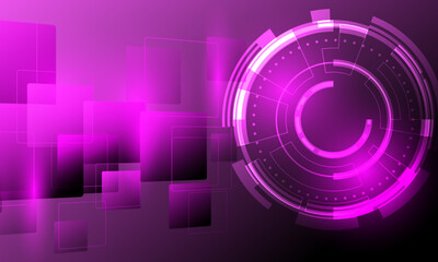 purple pink circle circuit with tiles square electronic cyberspace abstract high technology background