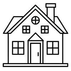Fototapeta premium house icon set ,illustration outline isolated on white background