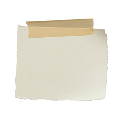 Fototapeta premium Blank paper note with torn edges, taped to a surface, perfect for adding your custom message and design