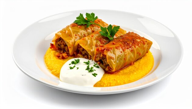 Traditional Romanian Sarmale With Mămăligă
