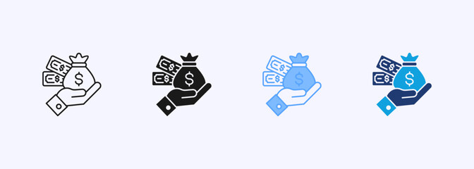 Salary Icon Collection Set Multiple Style
