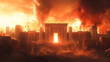 Ancient Jewish temple was destroyed; mourning day was Tish B'Av, the ninth day of Av