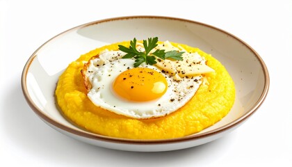 Polenta With Fried Egg And Cheese