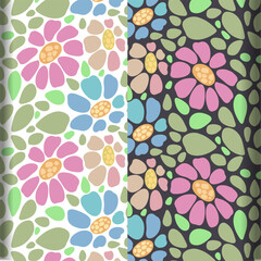 Floral abstract pattern set. Primitive art. Pattern element. T shorts design. Textile design. 