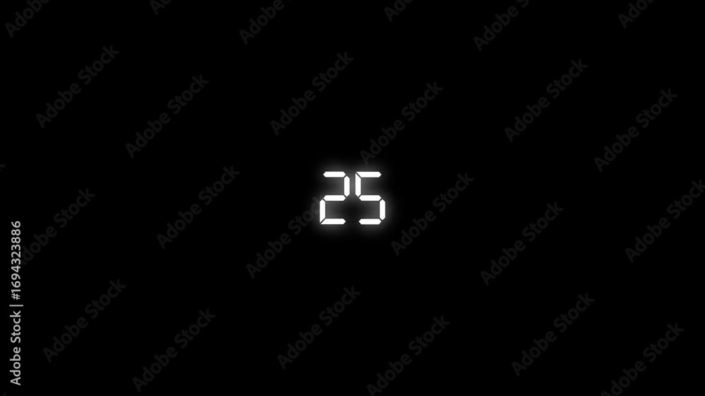 Poster round circle 30 seconds countdown on black background. thirty seconds countdown animation from 30 se