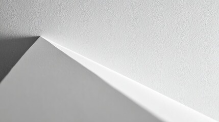 White Paper With a Sharp Crease Casting a Subtle Shadow on a Textured Surface in Bright Lighting