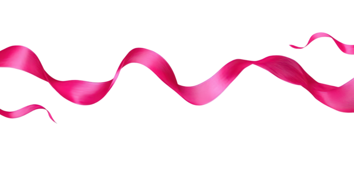 Pink Ribbon Waving blur 1a1e7b665965 isolated on a transparent background