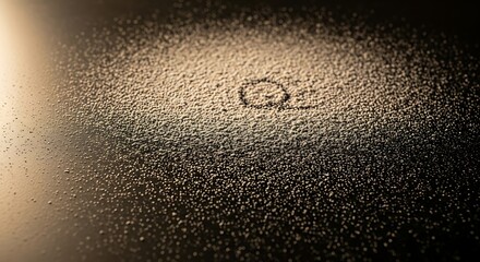 Abstract Macro Texture of Sprinkled Sugar with Circle Drawn On Surface