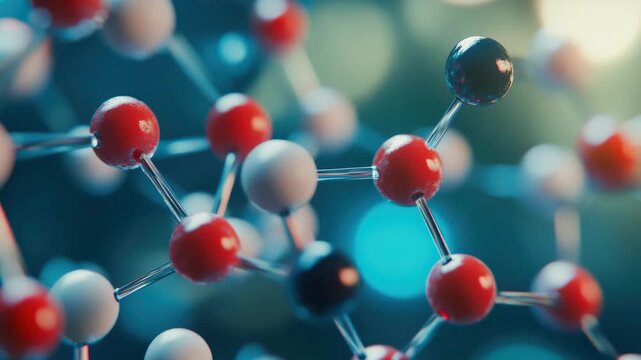 Sugar molecule with a carbon atom highlighted. Shows the structure of a polymer molecule used in medical and scientific research.