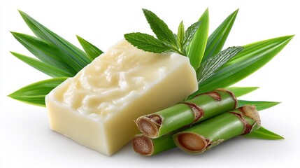 Natural Handmade Soap with Bamboo and Mint
