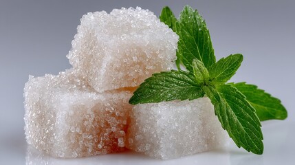 Sugar Cubes with Mint: A Refreshing Still Life
