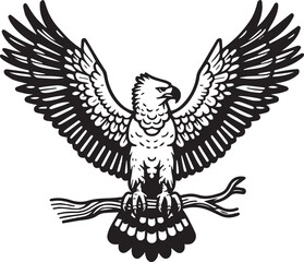 Harpy Eagle Vector in black and White