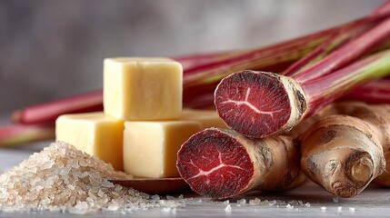 Rhubarb, Butter, and Sugar: A Culinary Still Life