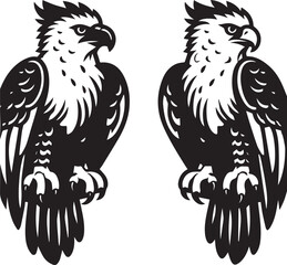 Harpy Eagle Vector in black and White