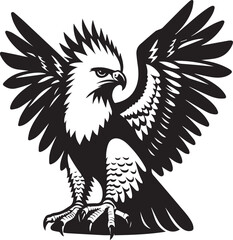 Harpy Eagle Vector in black and White