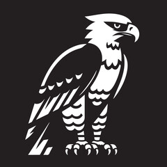Harpy Eagle Vector in black and White