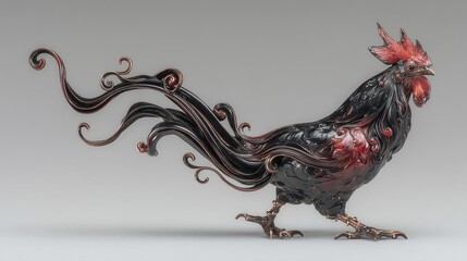Intricate Rooster Sculpture: A Masterpiece of Artistic Craftsmanship