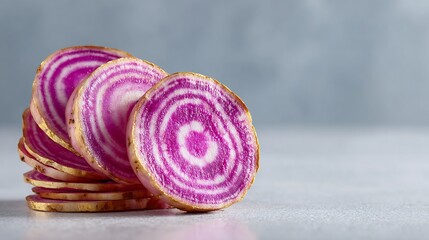 Vibrant Slices of Watermelon Radish: A Culinary Delight